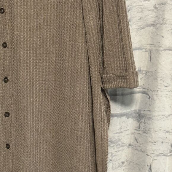 Mittoshop Cardigan Womens S/M Brown Button Front Long Sleeve Side Slit - Picture 4 of 16